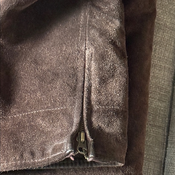 J. Crew Men's Dark Brown Suede Jacket with Sherpa Collar - Picture 4 of 6